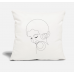 Coy Flapper Line Art Natural White Pillow